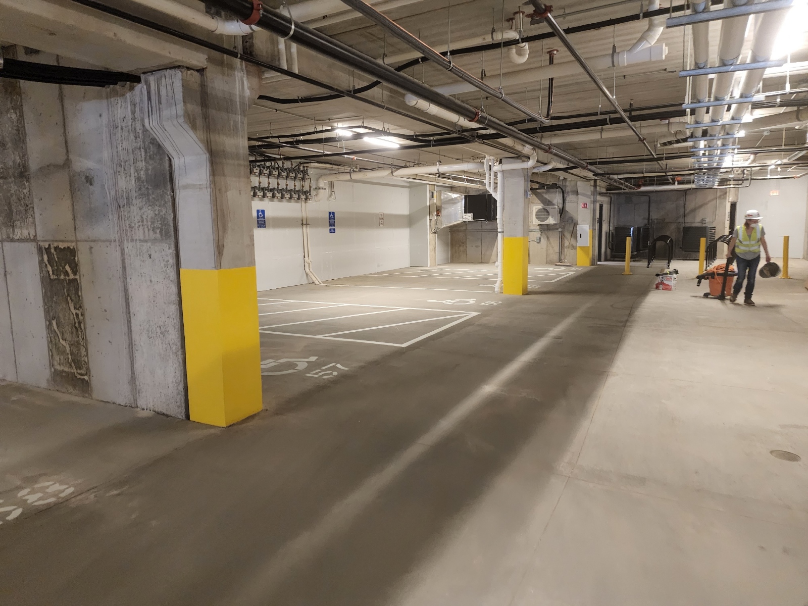 Pristine Cleaning Services in Minneapolis polished this underground parking area.